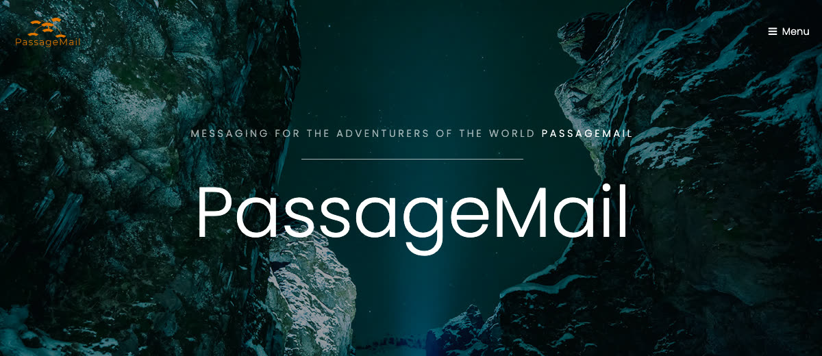 Screenshot of the PassageMail homepage